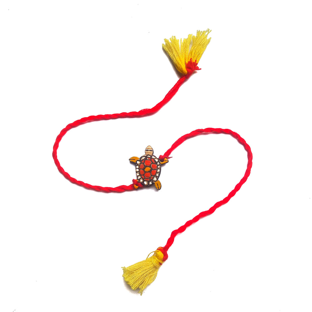 Greenfootprint Handcrafted Eco-Friendly Natural Bamboo Rakhi | Folkart | Hand-painted | Pack of 2