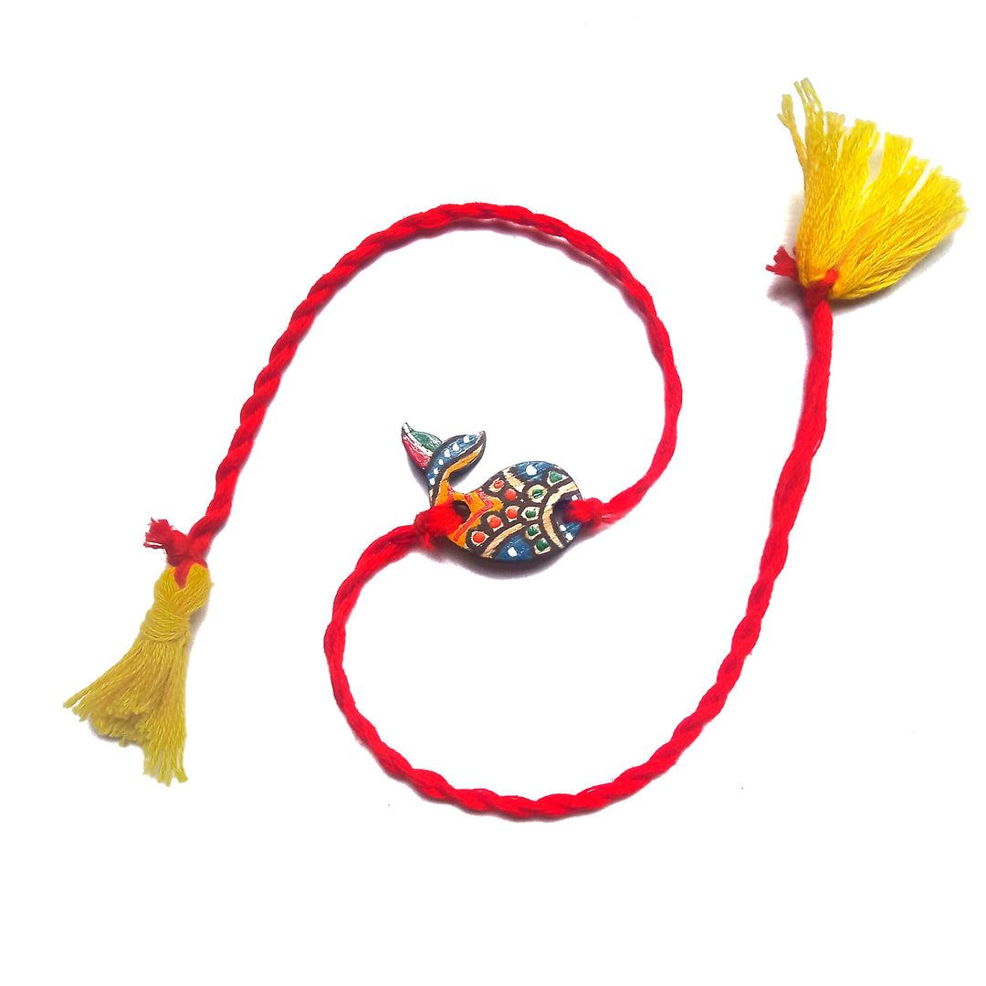 Greenfootprint Handcrafted Eco-Friendly Natural Bamboo Rakhi | Folkart | Hand-painted | Pack of 2