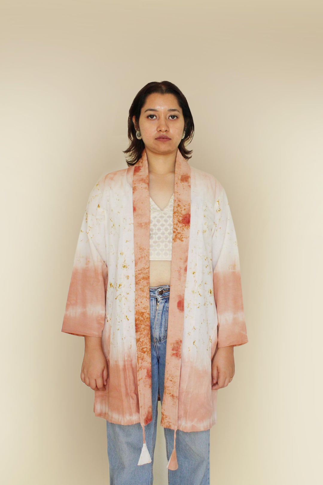 Bageeya "Sunrise Serenade " Organic Cambric jacket | Crafted with Sacred Temple Marigolds and ayurvedic herbs| Detailed with Tessals