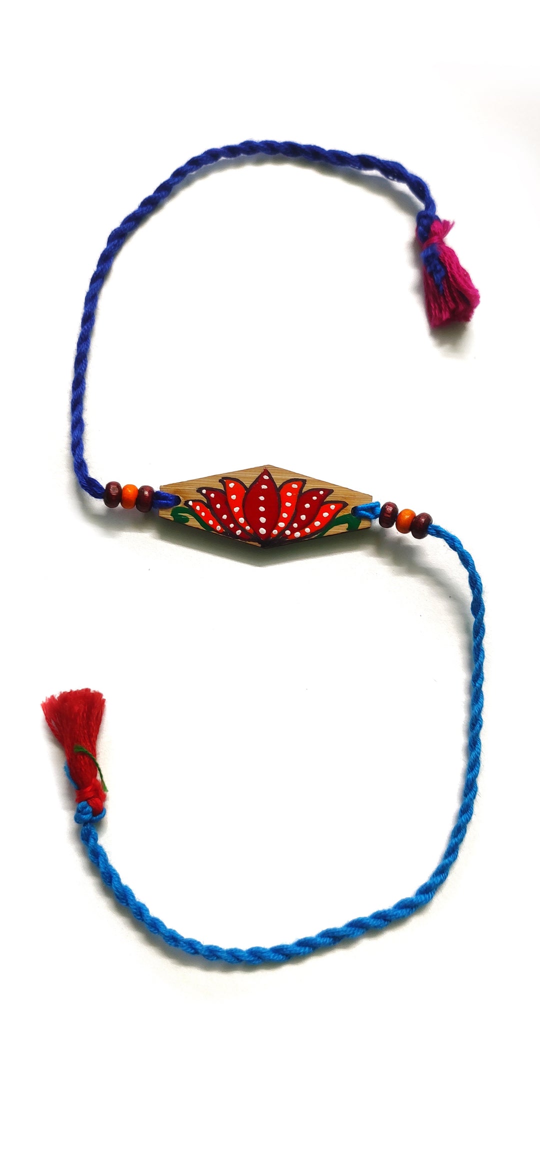 Greenfootprint Handcrafted Eco-Friendly Natural Bamboo Rakhi | Folkart | Hand-painted | Pack of 2