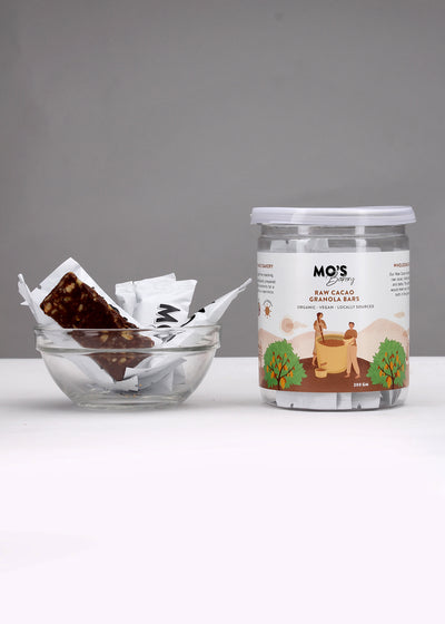 Mo's Bakery Raw Cacao Granola Bars vegan 100% natural keto diet bars & gluten free - 200g
