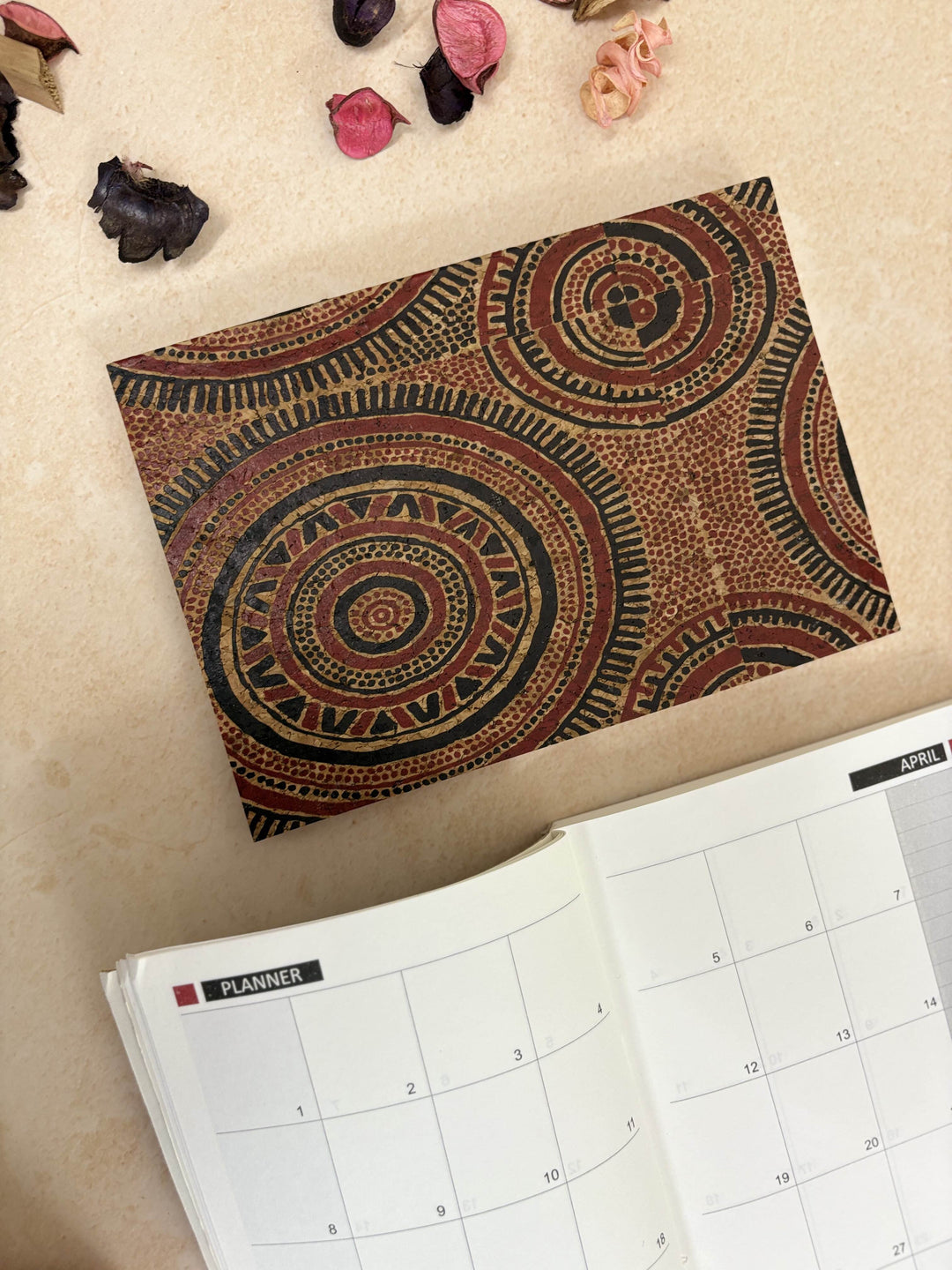 MiRa Gifting Solutions Hand Printed Cork Diary with Hand Printed Coaster