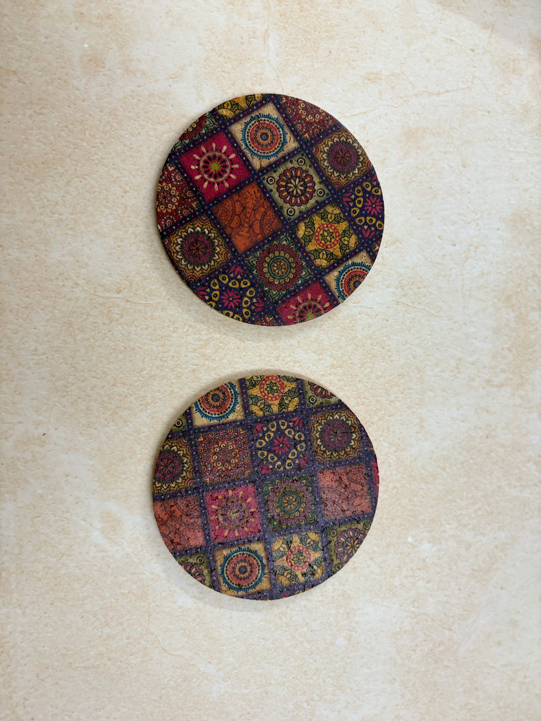 MiRa Gifting Solutions Hand Printed Cork Coasters (Set of 4)