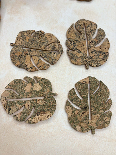 MiRa Gifting Solutions Cork Diary with Leaf Cork Coaster (Set of 4)