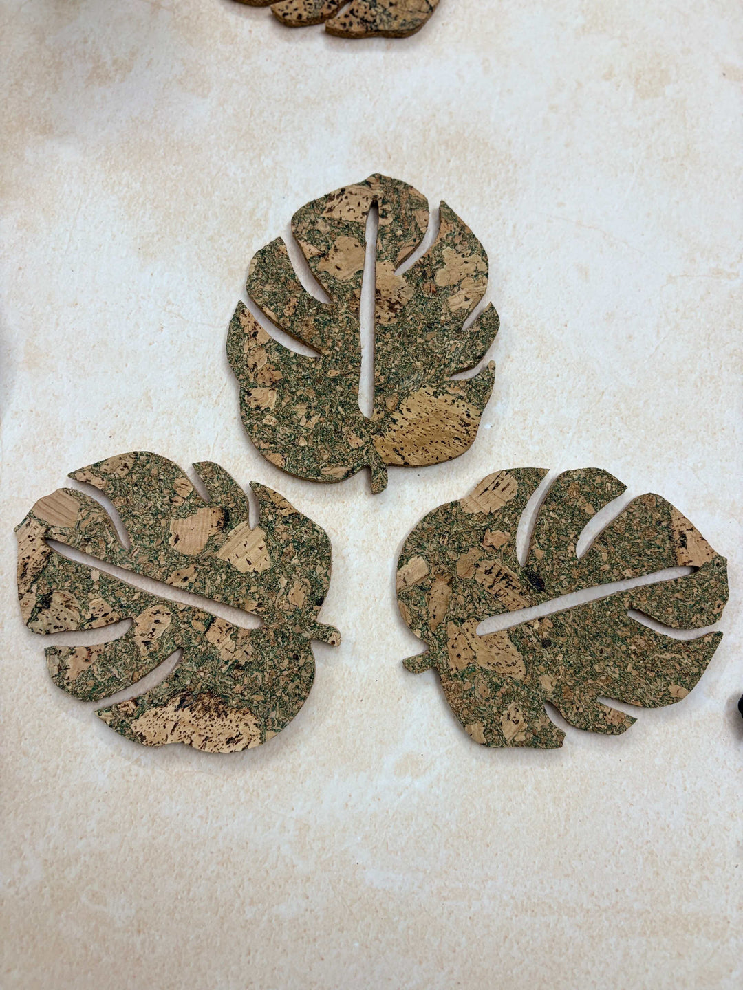 MiRa Gifting Solutions Leaf Shaped Cork Coasters (Set of 4)