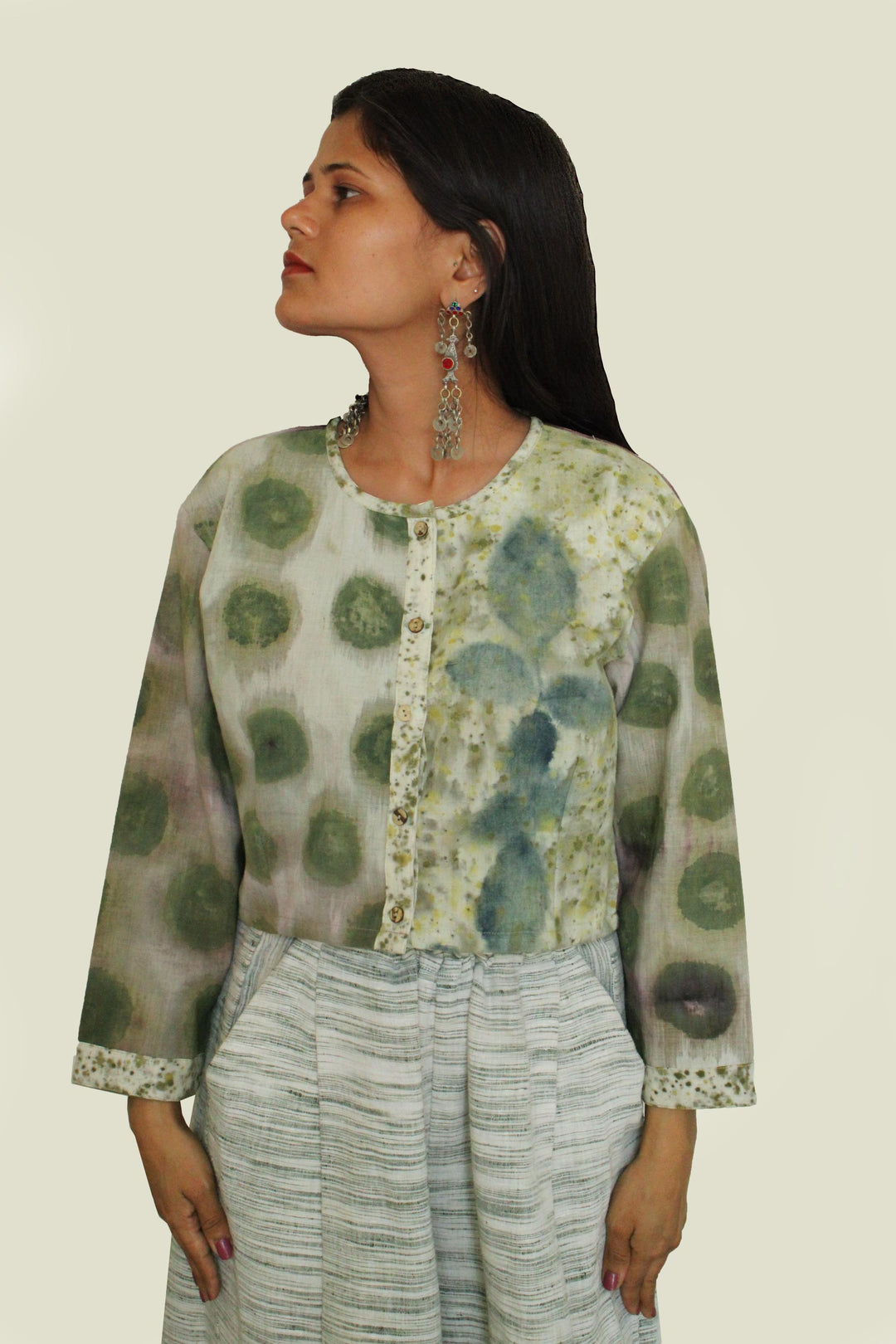 Bageeya "Chhaya" Khadi  Organic Cotton Blouse | Crafted with Ayurvedic Herbs