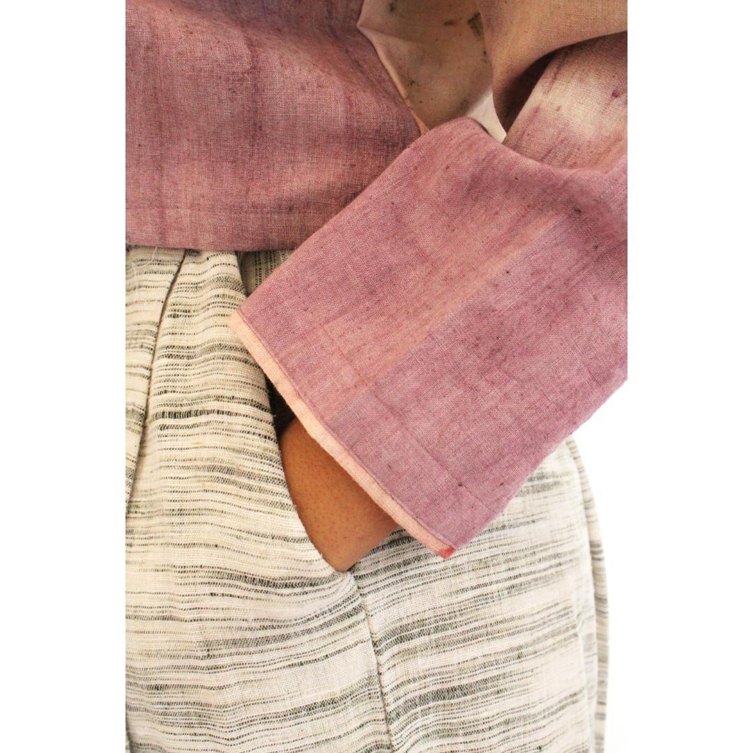 Bageeya " Ayur " Khadi Organic Cotton Blouse | Crafted with Sacred temple Marigolds and Ayurvedic Herbs