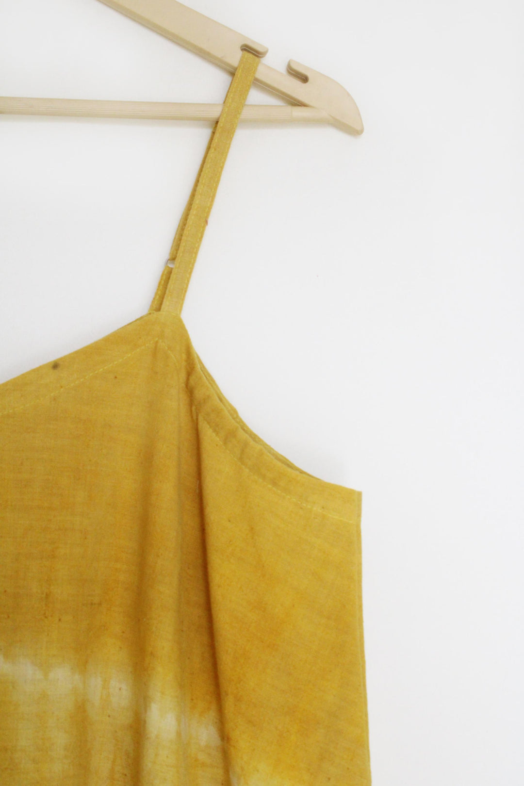 "Bageeya “Daffodil” Natural Dyed Khadi Organic Cotton Strap Dress| Crafted with Sacred Temple Rose and Haldi"
