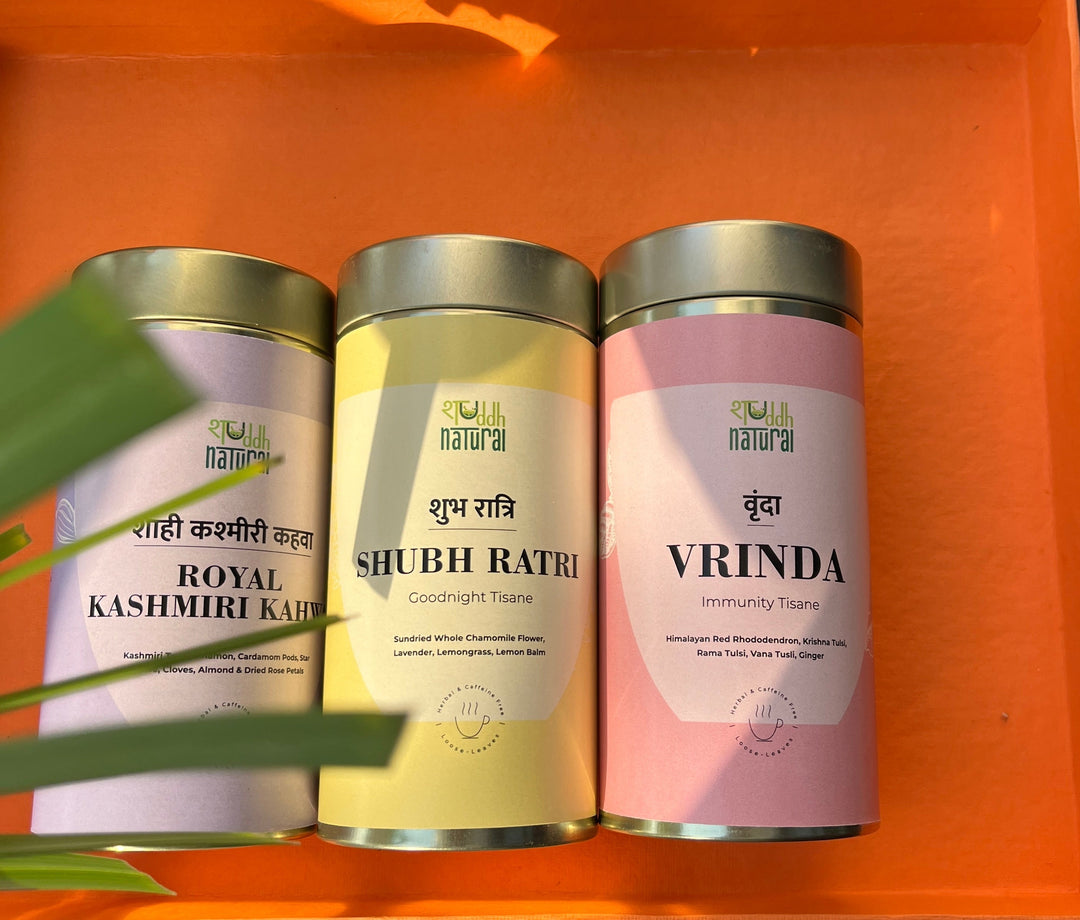 Shuddh Natural Festive Diwali gift hamper I tea I tisane I set of 4