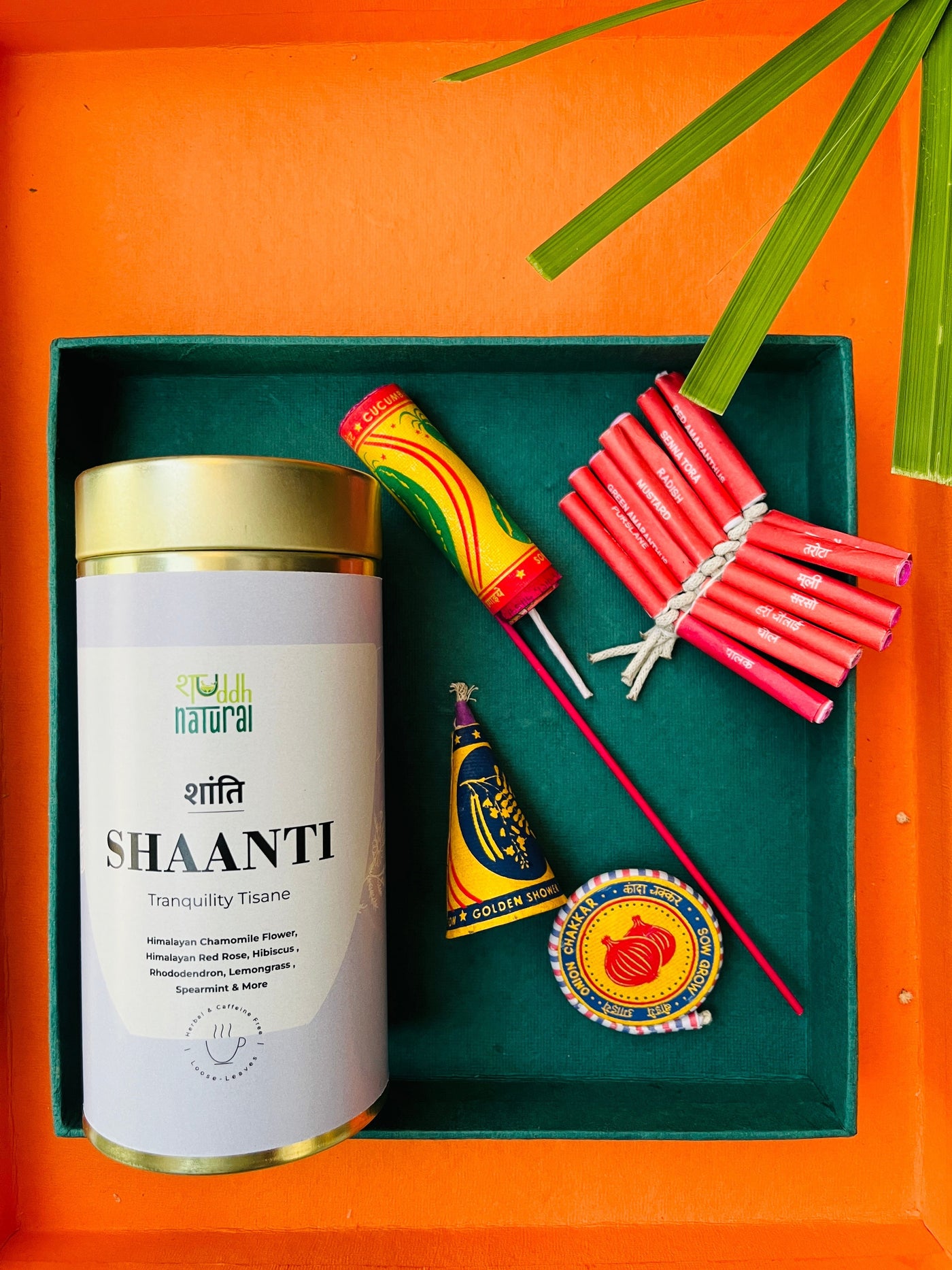Shuddh Natural Festive Diwali gift hamper I tea I seed (plantable) patakha set of 5