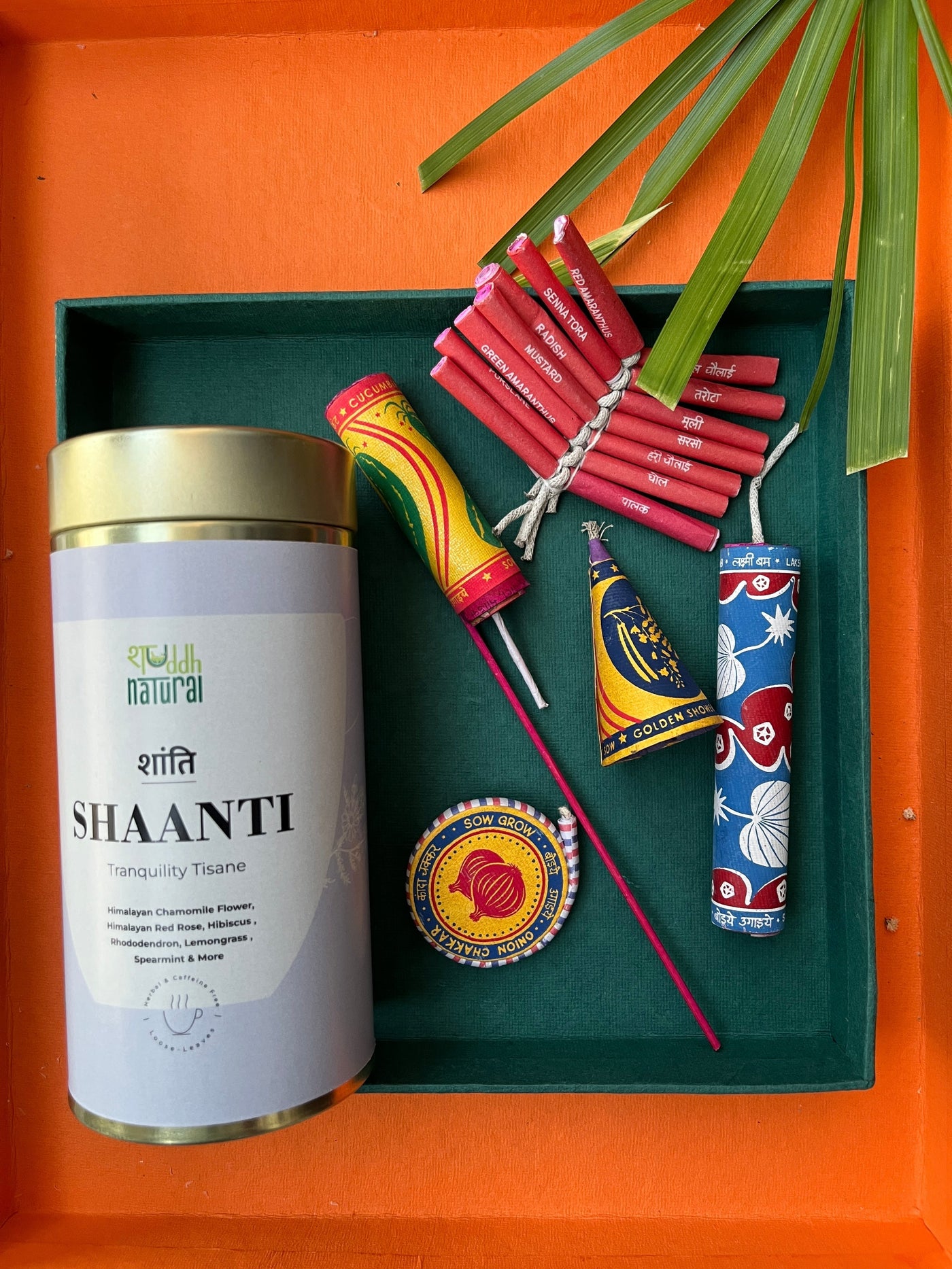 Shuddh Natural Festive Diwali gift hamper I tea I seed (plantable) patakha set of 5