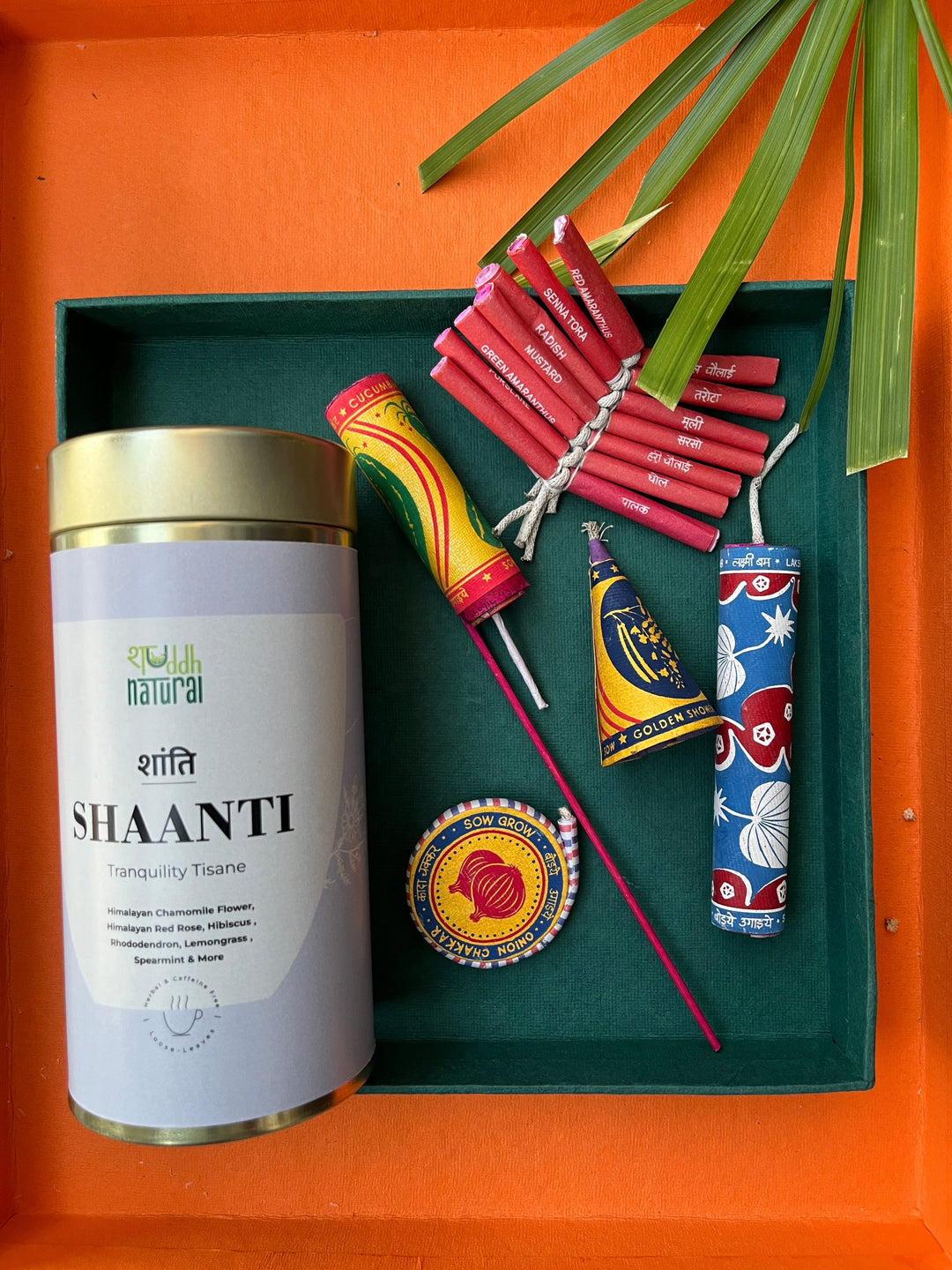 Shuddh Natural Festive Diwali gift hamper I tea I seed (plantable) patakha set of 5