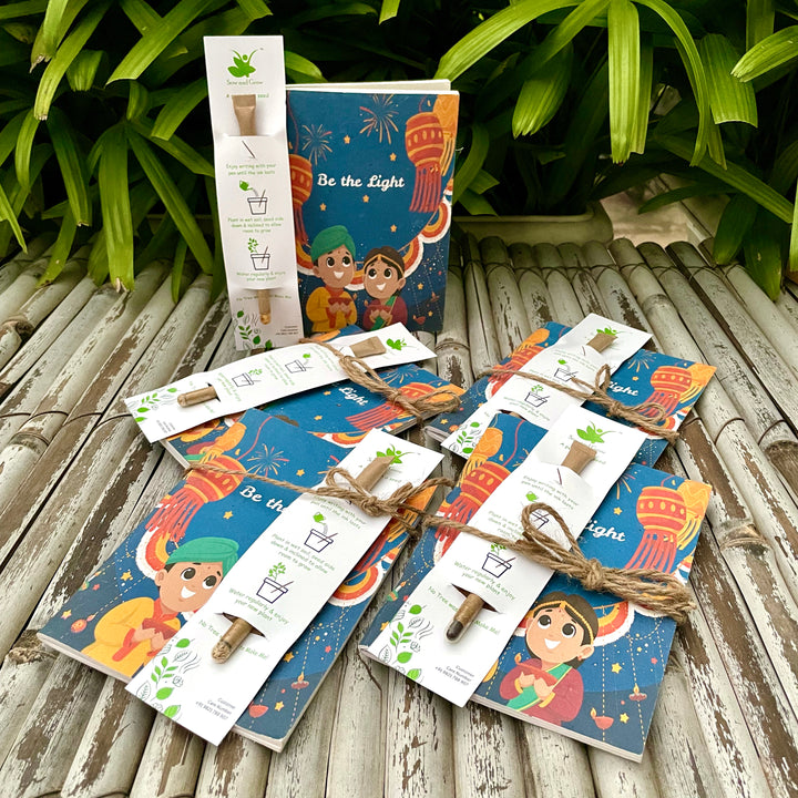 Sow and Grow Be The Light Plantable Diary & Seed Pen Combo | Set of 5