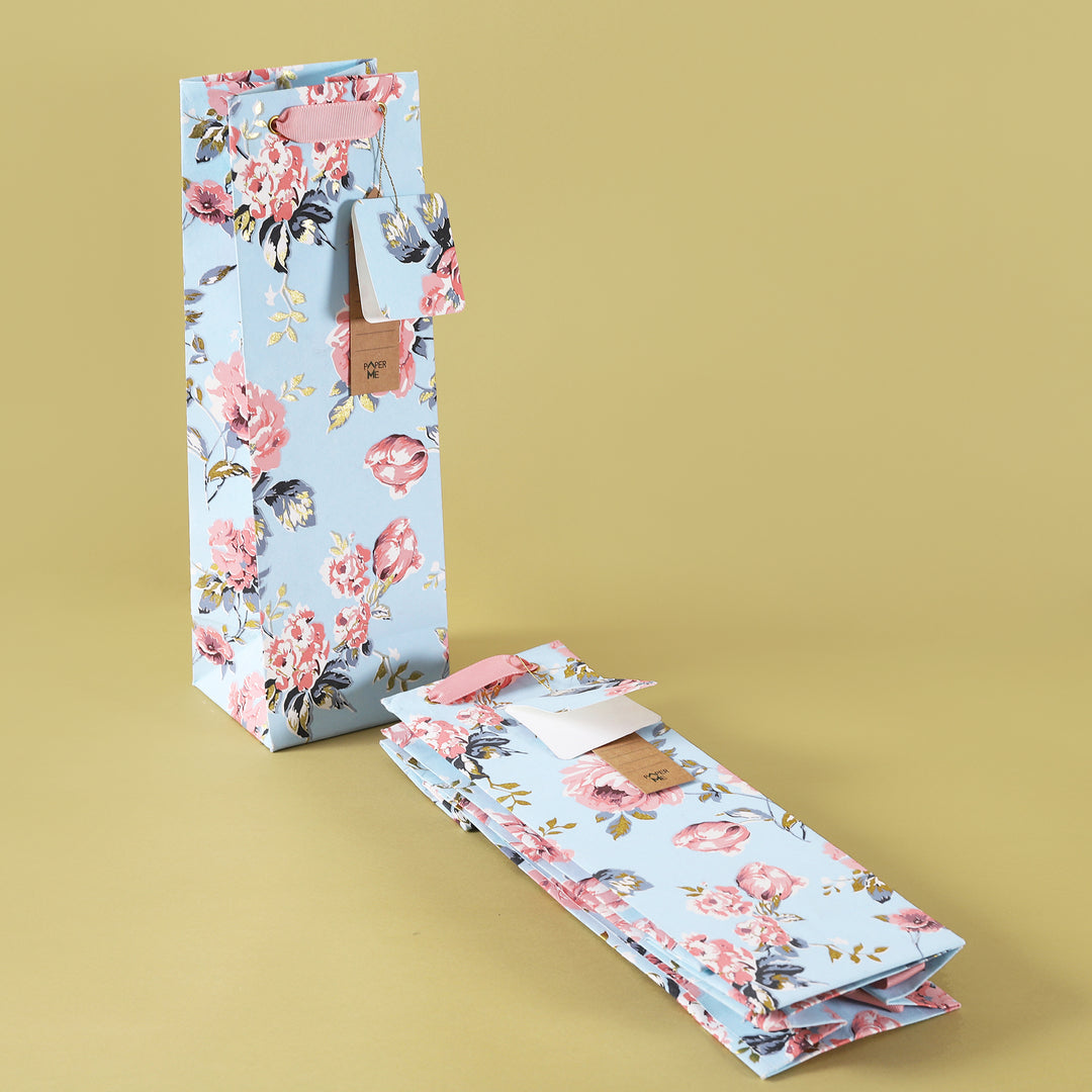 Bloom  Rose Wine Gift Bag - 3 pc