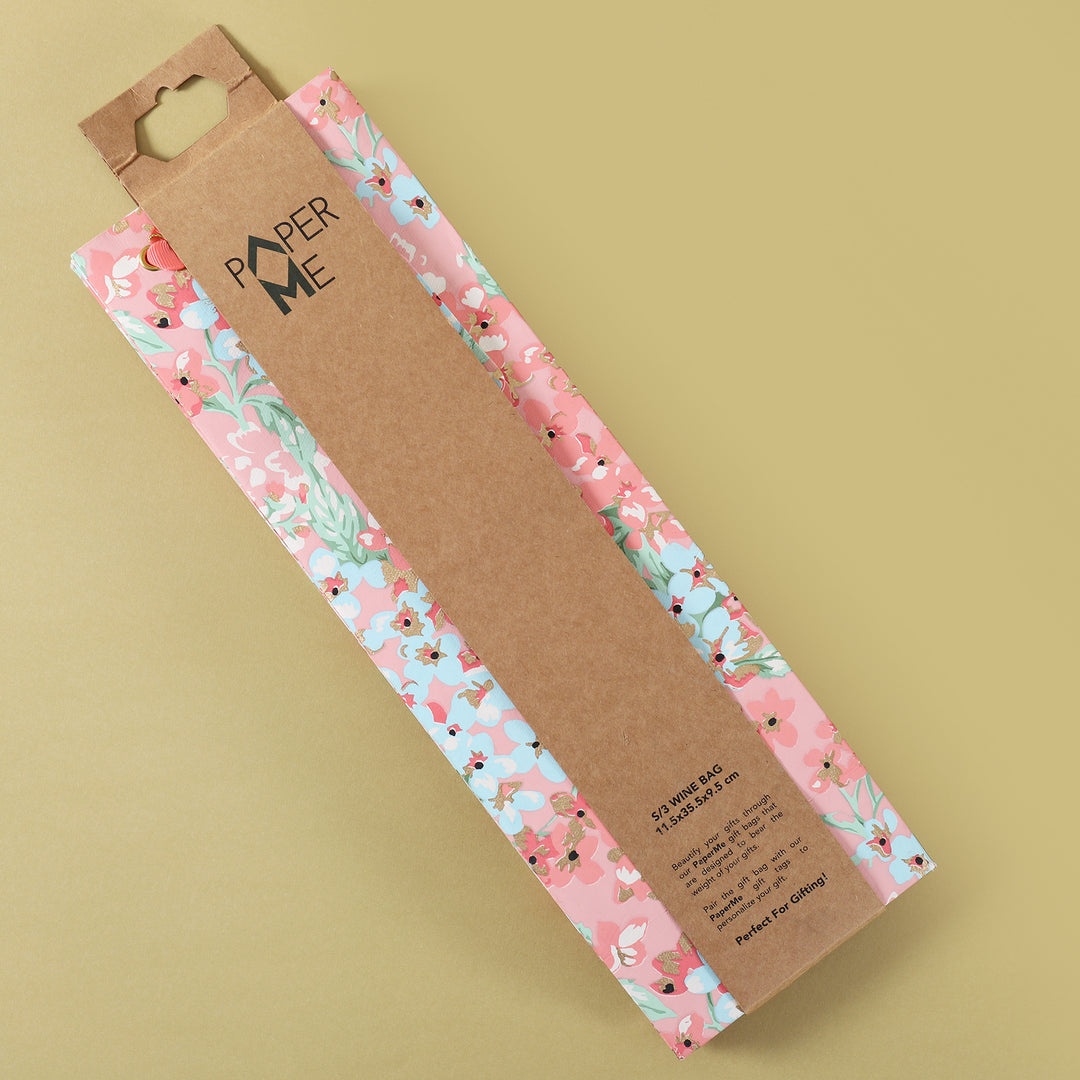 Bloom Flower Wine Gift Bag - 3 pc