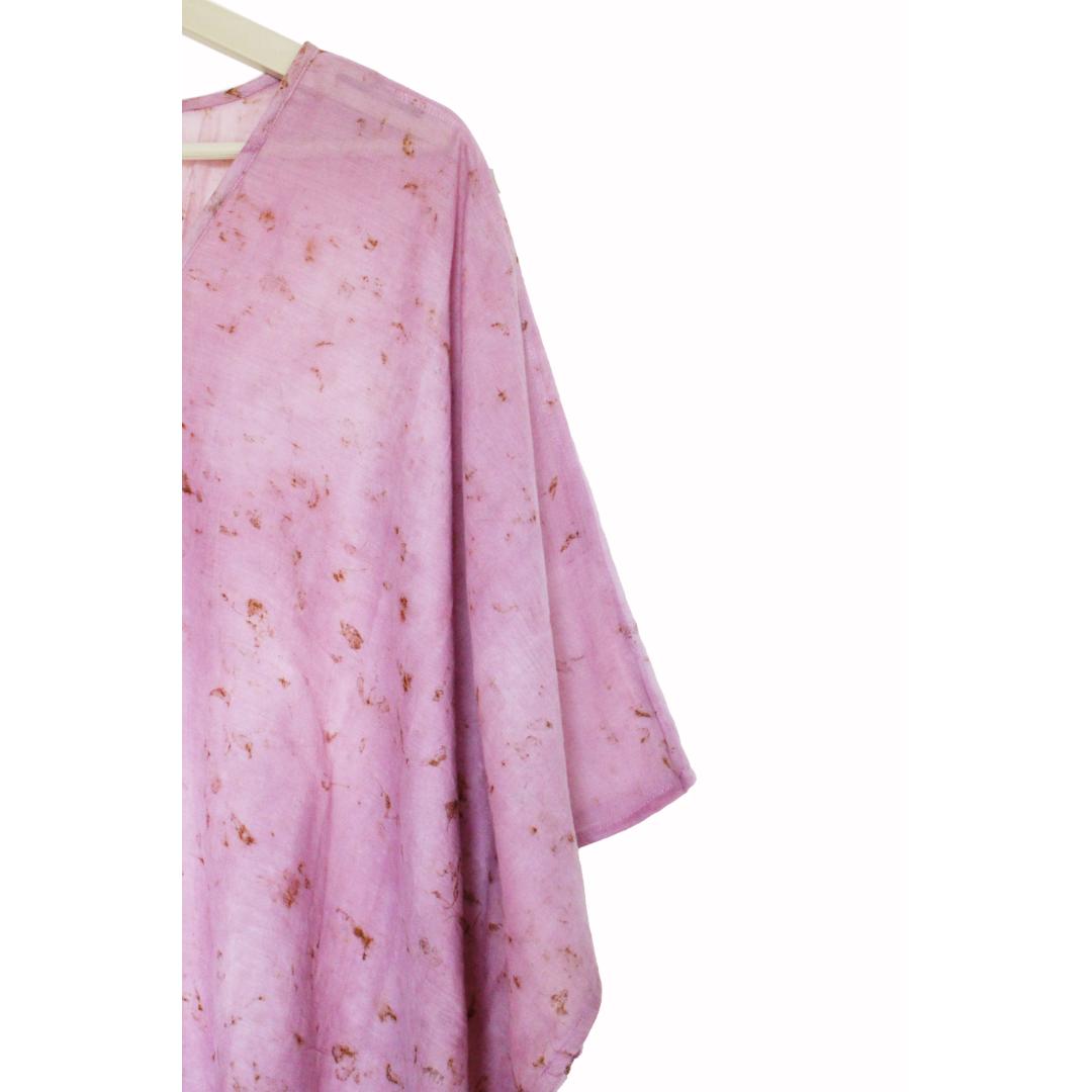 Bageeya “Moti Mala” Natural Dyed Pure Mul Ethereal kaftan | Crafted with lac and Marigold