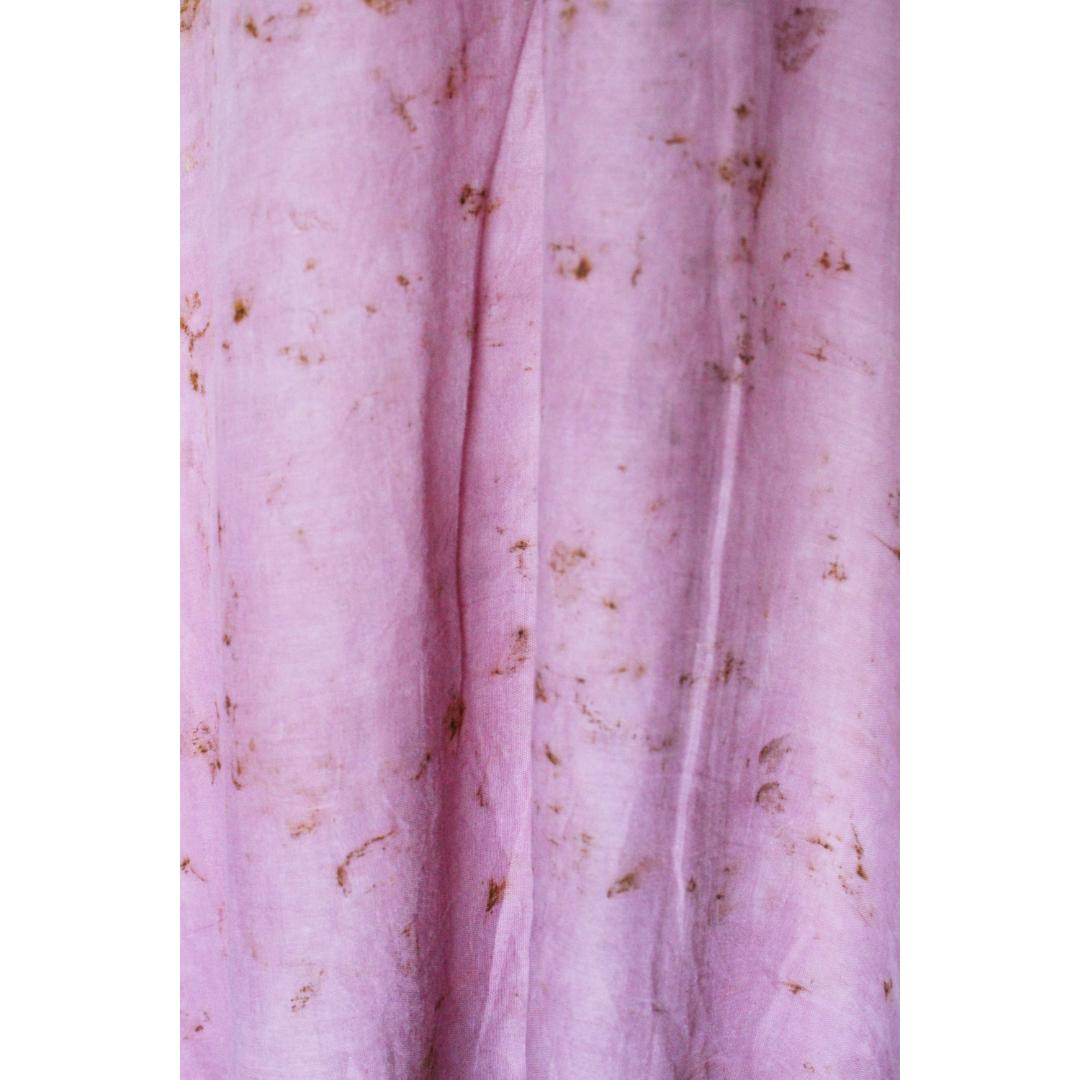 Bageeya “Moti Mala” Natural Dyed Pure Mul Ethereal kaftan | Crafted with lac and Marigold