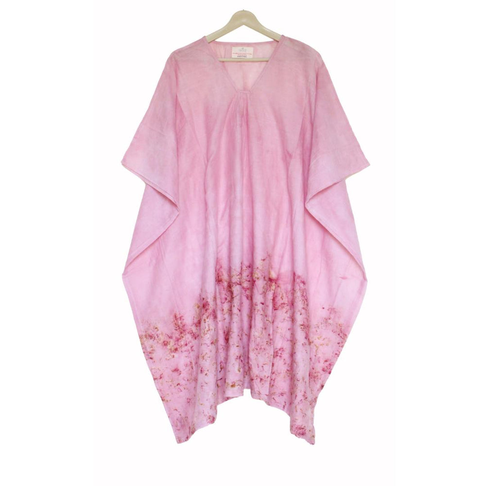 Bageeya “Pankhudi” Natural Dyed Pure Mul Ethereal kaftan | Crafted with Lac and Marigold