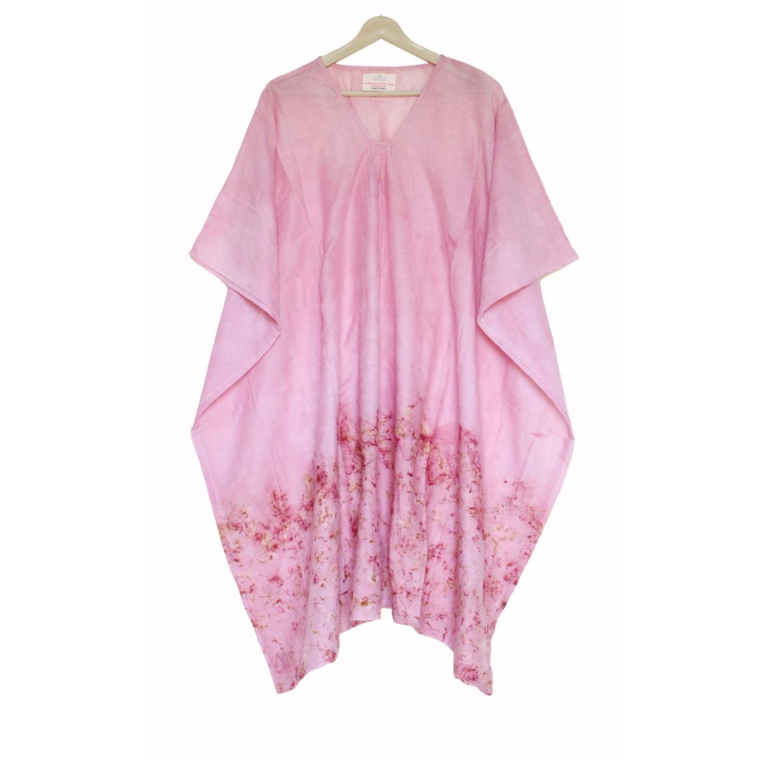 Bageeya “Pankhudi” Natural Dyed Pure Mul Ethereal kaftan | Crafted with Lac and Marigold