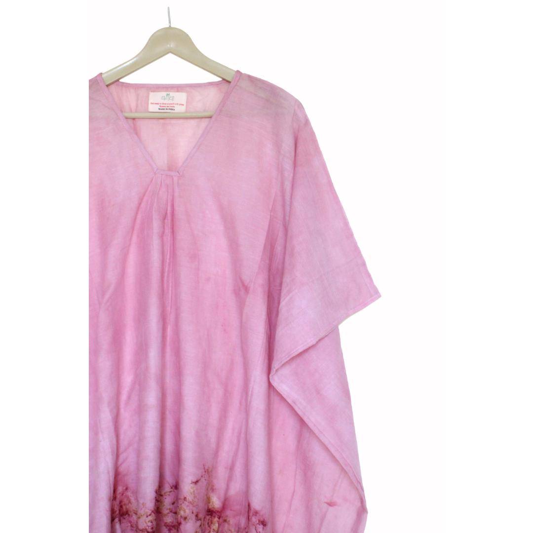 Bageeya “Pankhudi” Natural Dyed Pure Mul Ethereal kaftan | Crafted with Lac and Marigold