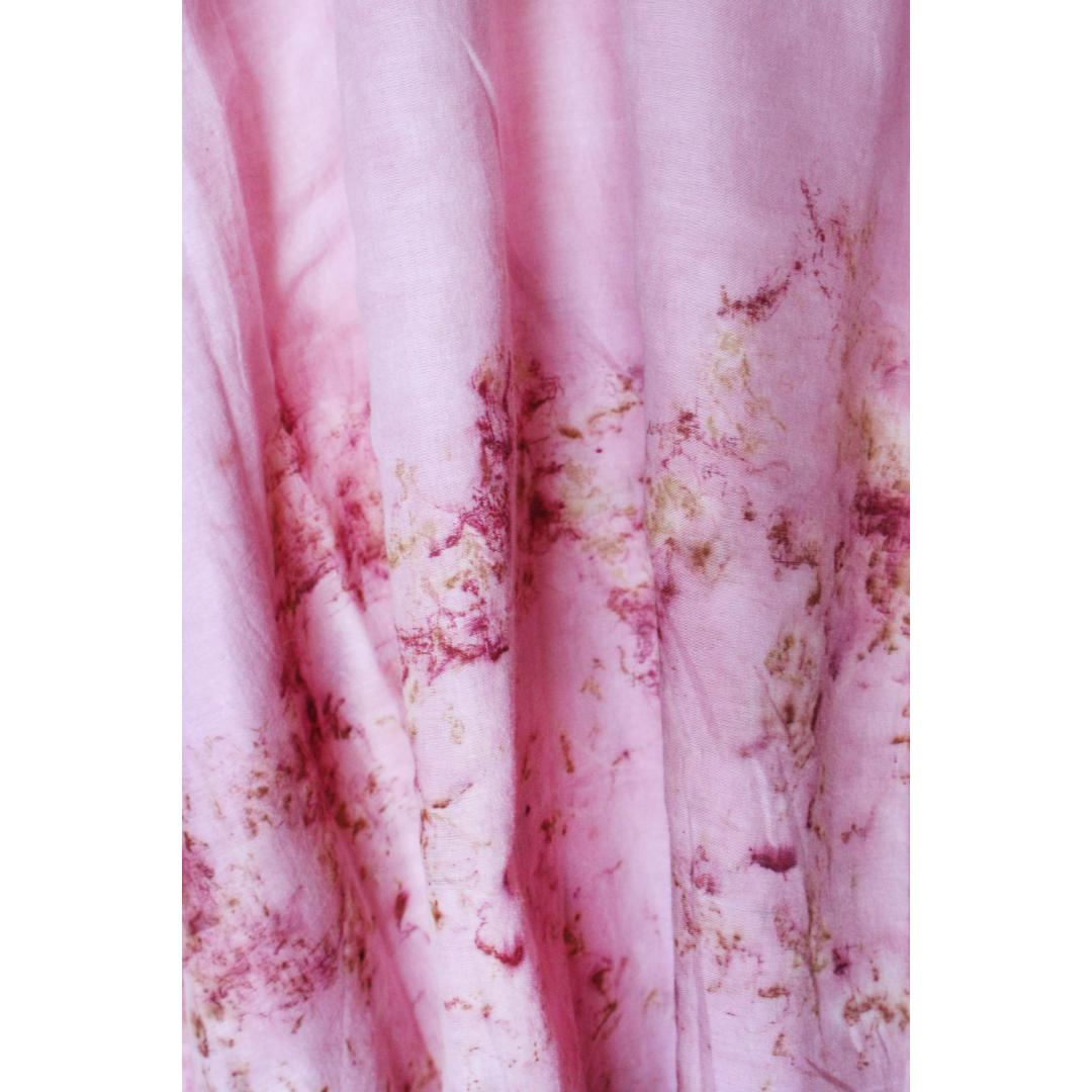 Bageeya “Pankhudi” Natural Dyed Pure Mul Ethereal kaftan | Crafted with Lac and Marigold