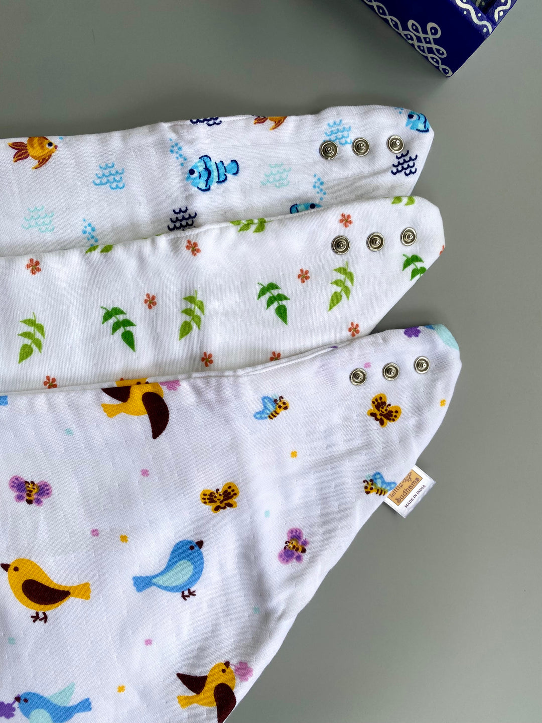 Little Sudhams Organic Cotton Muslin Bandana Drool Bib