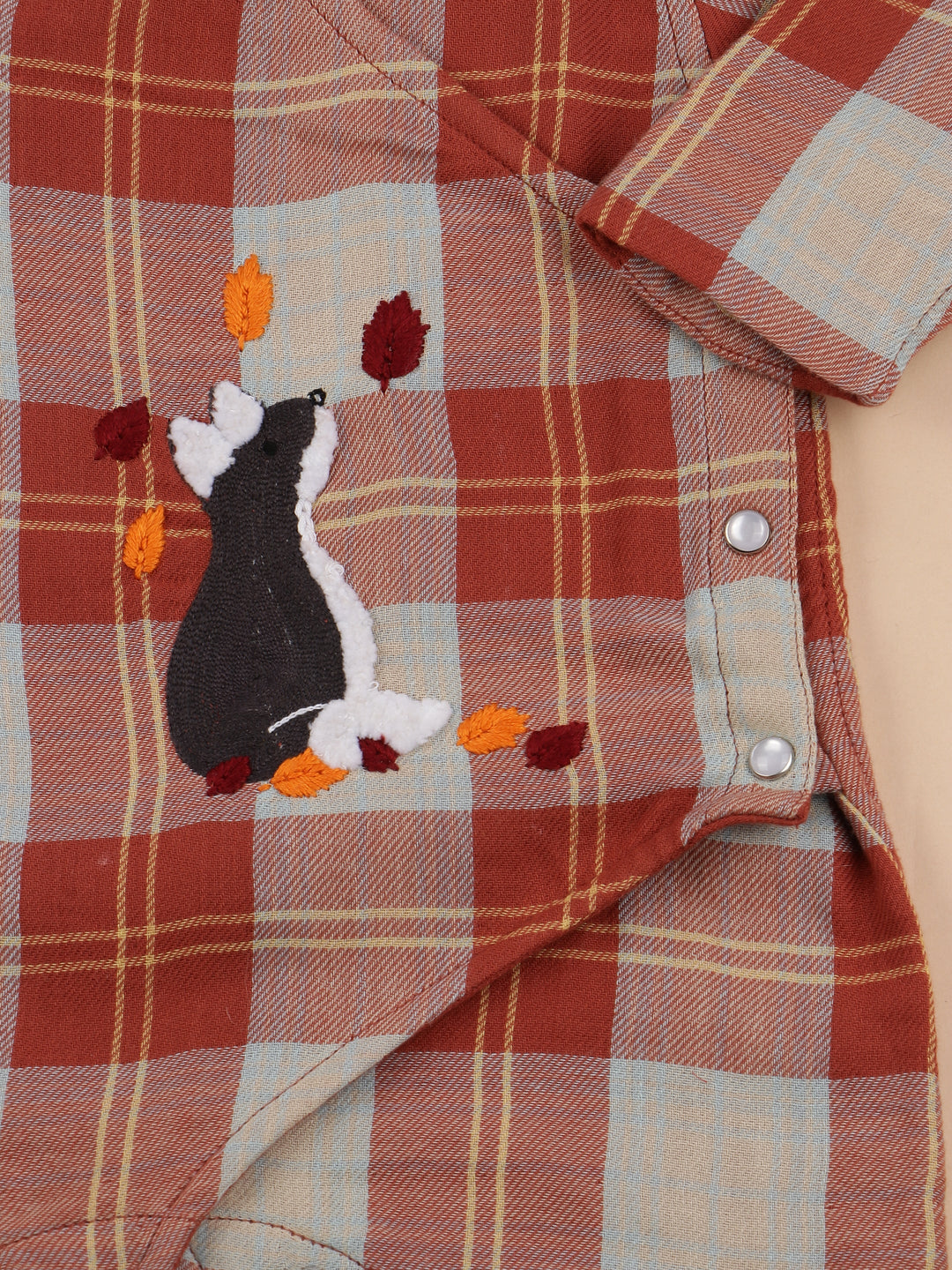 Mamacherub Checkered Foxy Reversible Romper