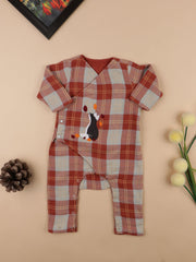 Mamacherub Checkered Foxy Reversible Romper