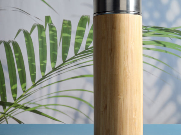 Bamboo Stainless Steel Bottle | Vaccum Insulated | Double Wall Hot & Cold | 500ml