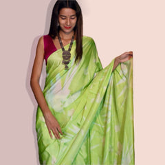 Leysha Bemberg Eco Green Saree