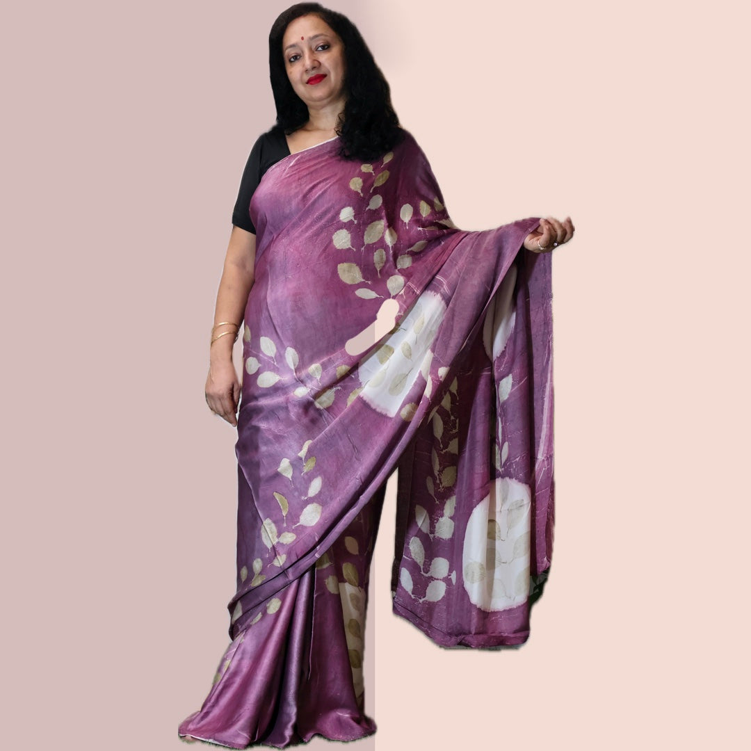 Leysha Bemberg moon and bush saree