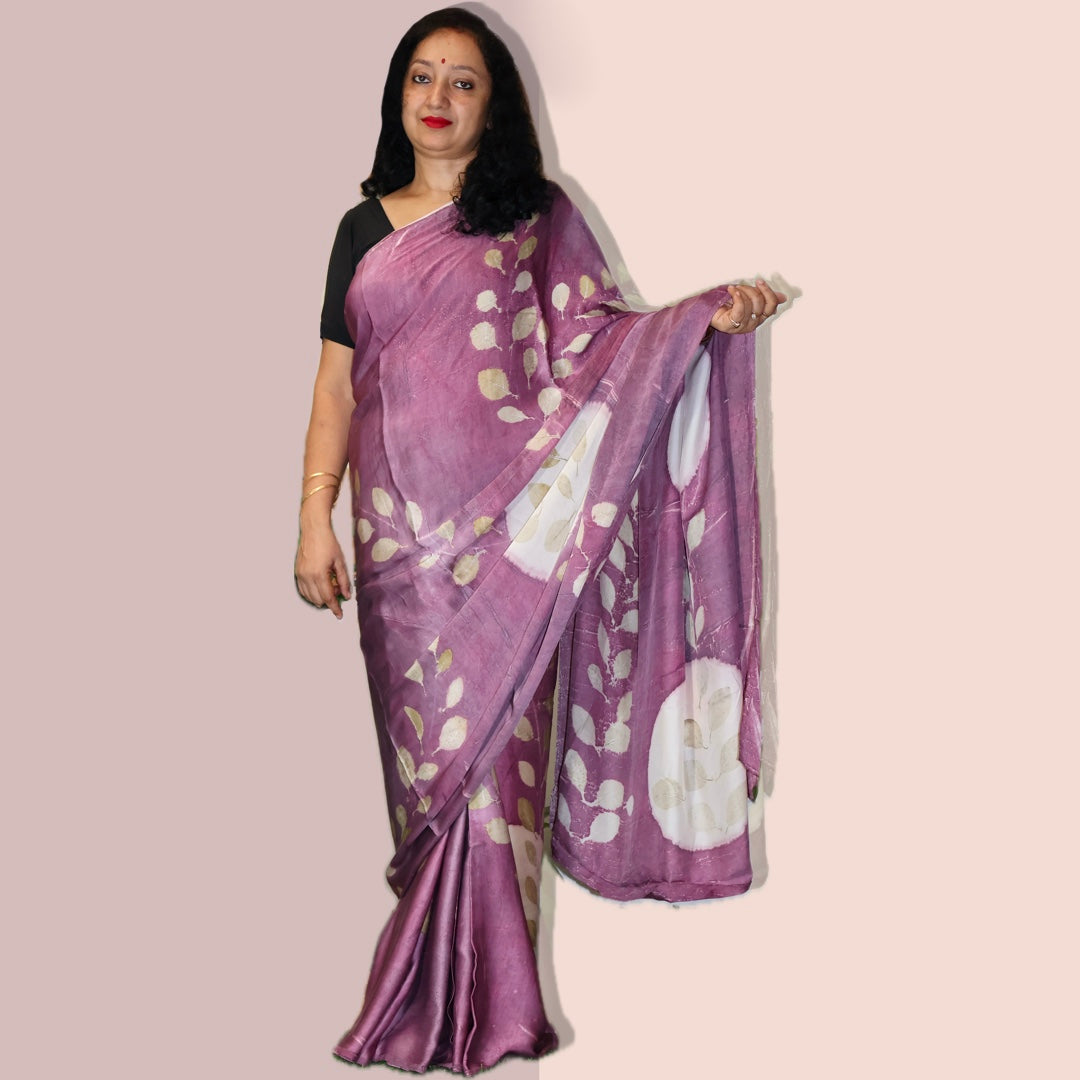 Leysha Bemberg moon and bush saree