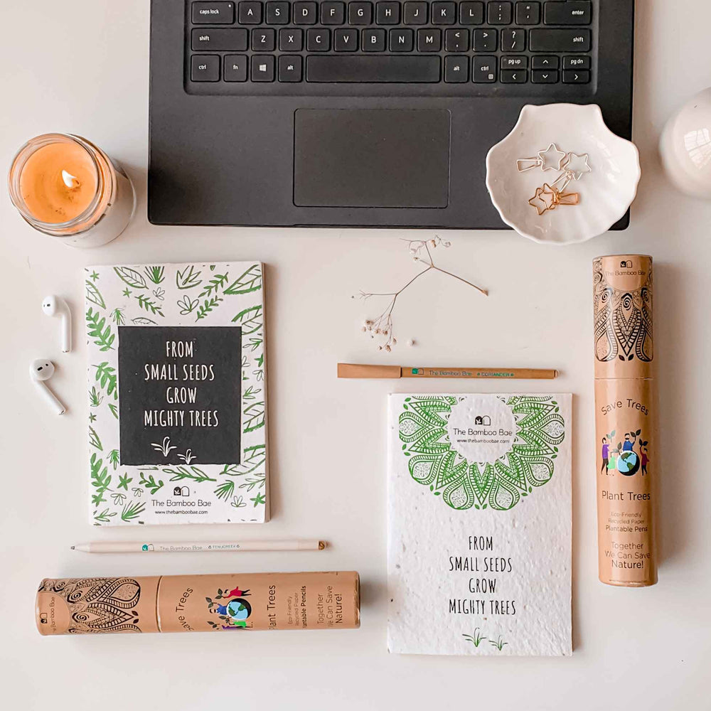 Eco Friendly Stationery Gift Kit | Set of Pens Pencils Notebooks