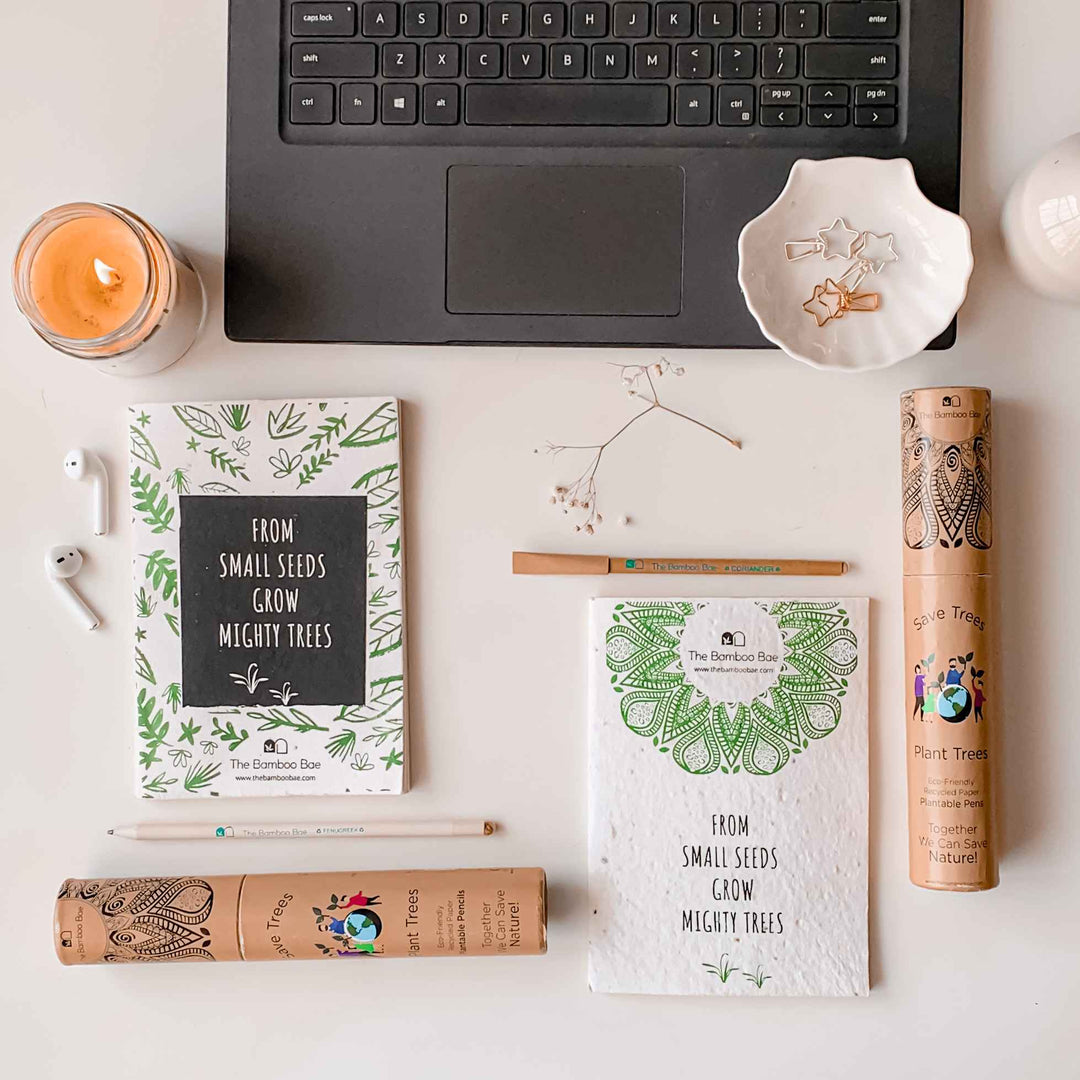 Eco Friendly Stationery Gift Kit | Set of Pens Pencils Notebooks