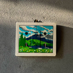 Scrapshala Himalayas mini key keyholder | upcycled | audio tapes | wanderlust | handcrafted