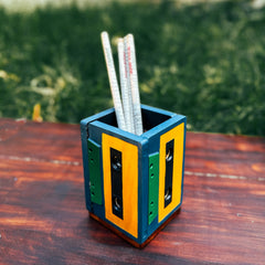 Scrapshala Geet Table Organizer | Blue | Multipurpose | Upcycled | E-waste | Office Desk