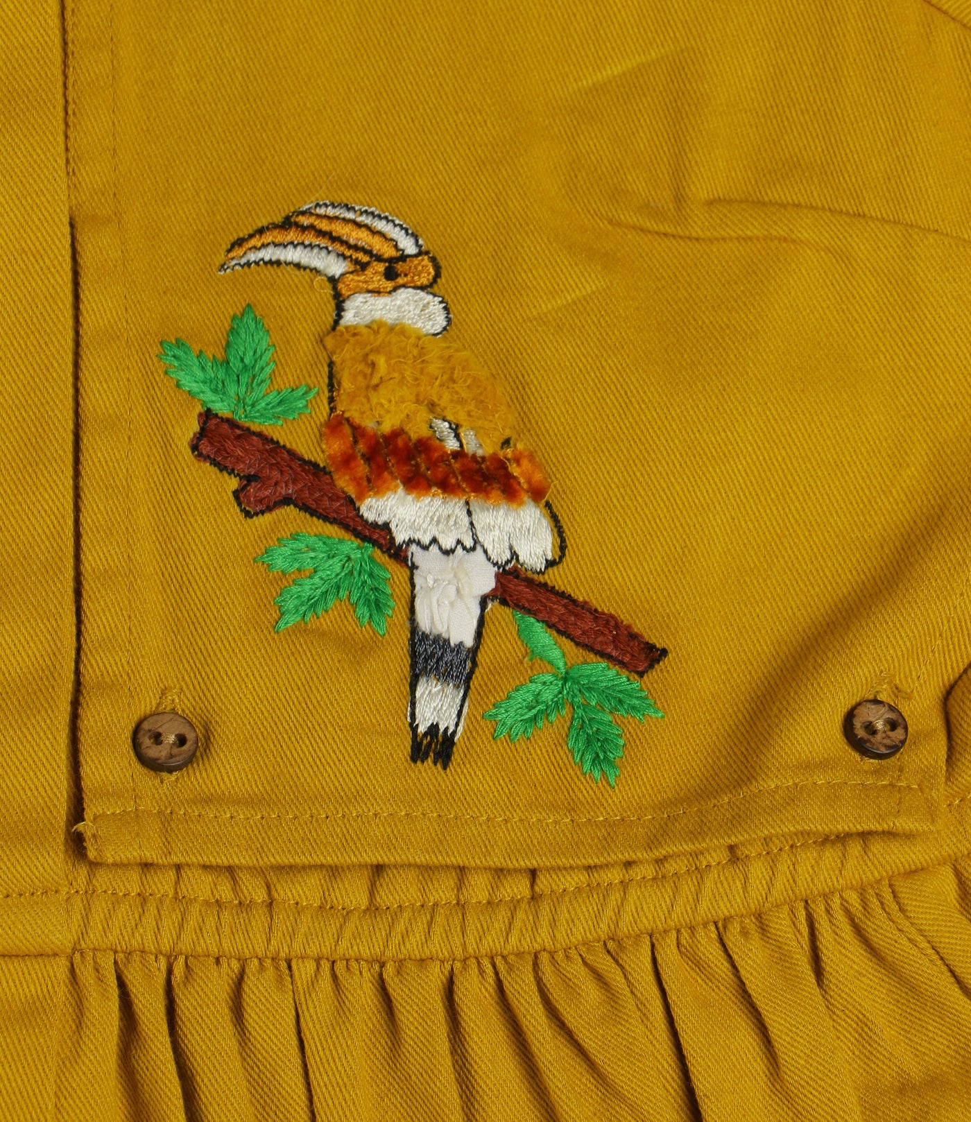 Beaky Hornbill Trench Style Dress - Fall Yellow