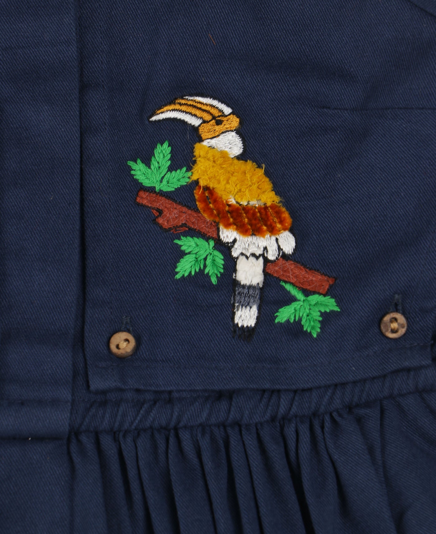 Beaky Hornbill Trench Style Dress - Midnight Blue