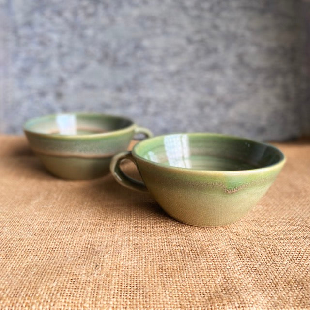 Pravaah Prithvi Mug | Shades of Green | Hand glazed | Microwave Safe
