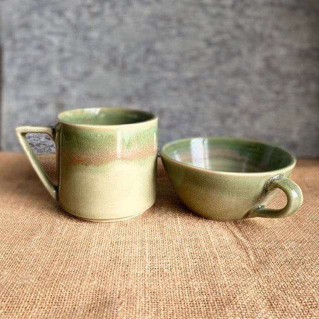 Pravaah Prithvi Mug | Shades of Green | Hand glazed | Microwave Safe