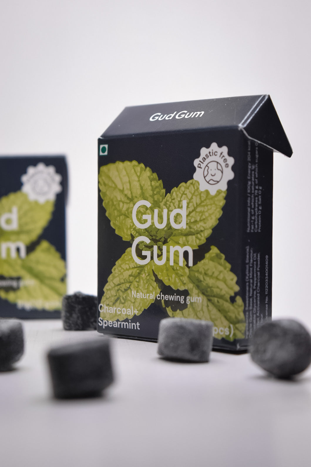 Gud Gum Chewing Gum - Mini Pack of 4 - Raspberry, Lemon, Charcoal Mint, Strawberry