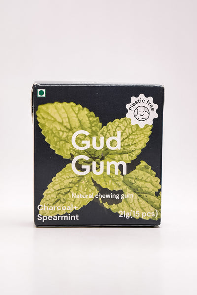 Gud Gum Chewing Gum - Mini Pack of 4 - Raspberry, Lemon, Charcoal Mint, Strawberry