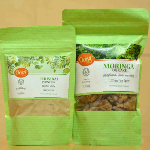 OOTA-Thumbai Powder (pack of 100g) and Moringa Oil Cake (pack of 250g)