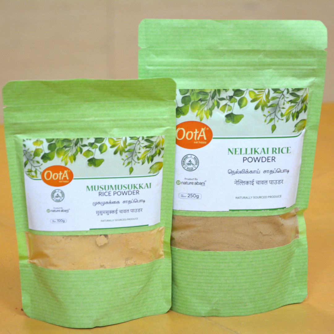 OOTA-Musumusukkai Rice Powder (pack of 100g) and Nellikai Rice Powder (pack of 250g)