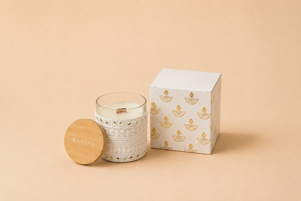 Raasaa Inaayat – Rose, Marshmallow & Aqua Luxury Scented Candle | 160g | 30–35 Hours Burn Time
