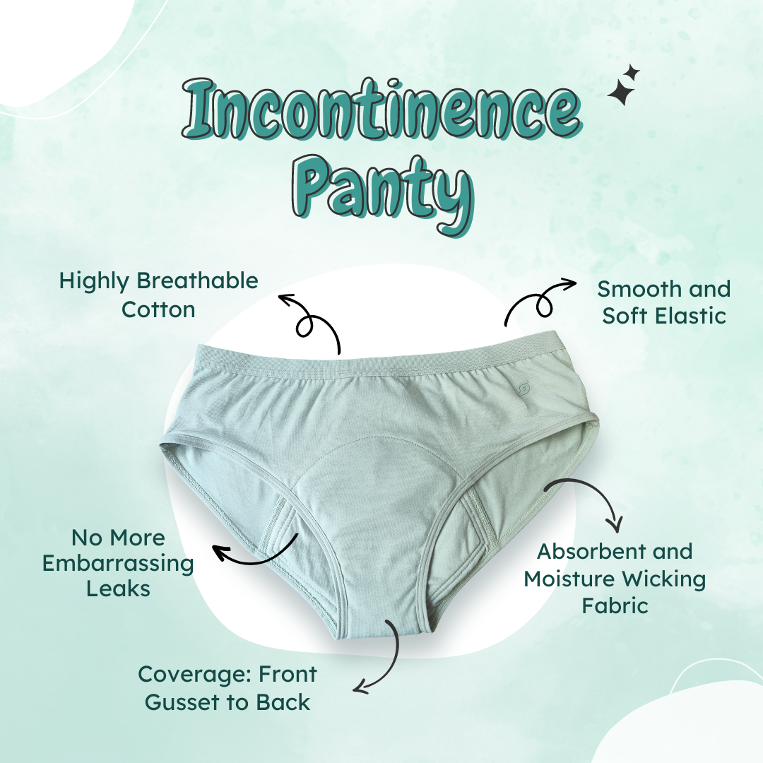 SochGreen Reusable Incontinence Underwear For Women | Wash & Reuse | Absorbs Light Urine Leaks |Absorbent & Leakproof | Organic Cotton