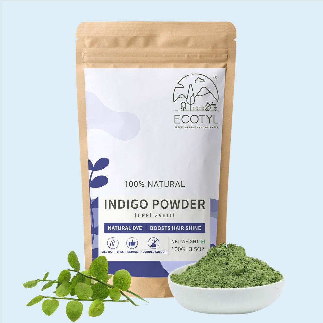 Ecotyl Indigo Powder | Neel Avuri | Natural Hair Dye | Hair Conditioning | 100g