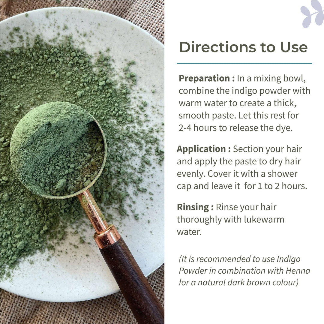 Ecotyl Indigo Powder | Neel Avuri | Natural Hair Dye | Hair Conditioning | 100g