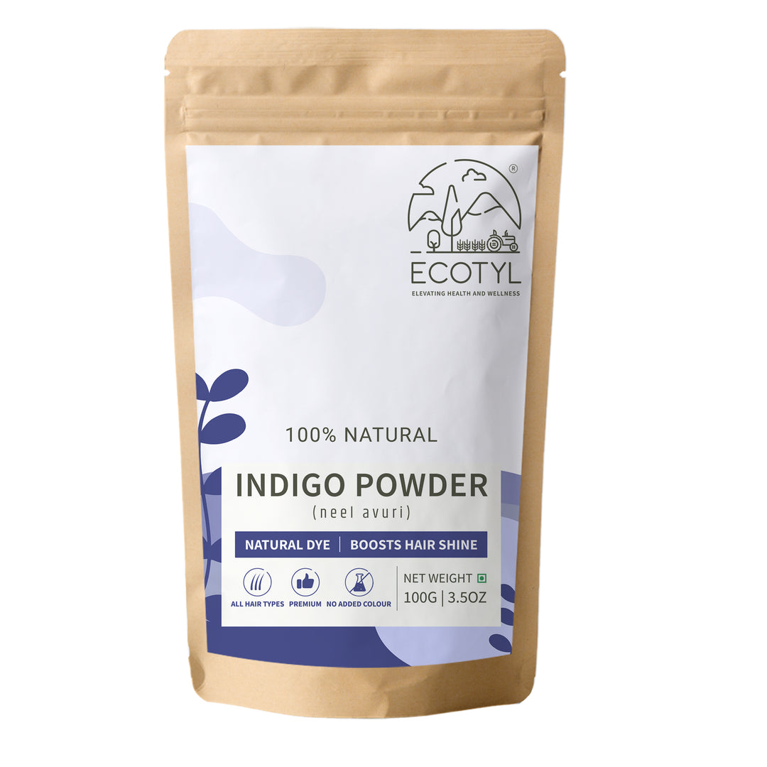 Ecotyl Indigo Powder | Neel Avuri | Natural Hair Dye | Hair Conditioning | 100g