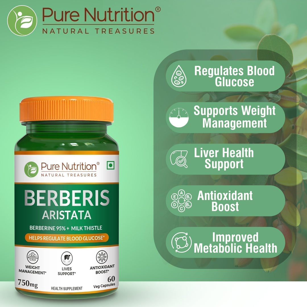 Berberis Aristata 60 Capsules  Berberine 95% & Milk Thistle | Liver Support